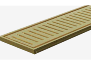 100mm Wide Ã— 21mm Deep DTA Hayman Brushed Gold Aluminium Slotted Grate Linear Drain