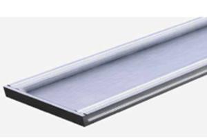 100mm Wide Ã— 21mm Deep DTA Hayman Brushed Silver Aluminium Tile-In Linear Drain