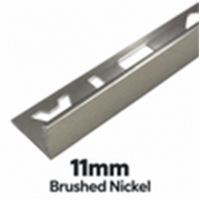 11mm Brushed Nickel DTA Aluminium L-Shape Tile Angle, 3m Length