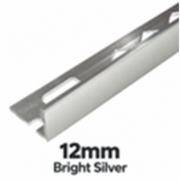 12mm Bright Silver DTA Aluminium L-Shape Tile Angle, 3m Length