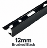 12mm Brushed Black DTA Aluminium L-Shape Tile Angle, 3m Length