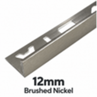 12mm Brushed Nickel DTA Aluminium L-Shape Tile Angle, 3m Length