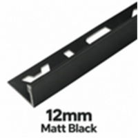 12mm Matt Black DTA Aluminium L-Shape Tile Angle, 3m Length