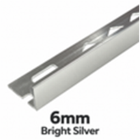 6mm Bright Silver DTA Aluminium L-Shape Tile Angle, 3m Length