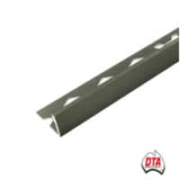8mm Brushed Gunmetal DTA Aluminium L-Shape Tile Angle, 3m Length
