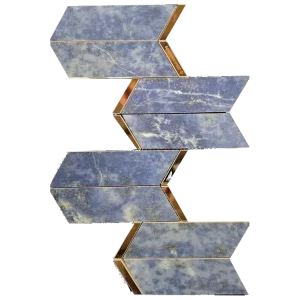 170x100mm x4 Marvel Dream Ultramarine Chevron Porcelain Mosaic Wall Tile