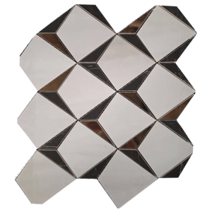 330x360mm Coverage Marvel Dream Bianco-Black Diamond Porcelain Mosaic Wall Tile