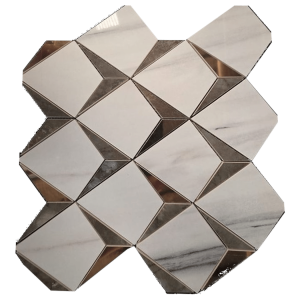 330x360mm Coverage Marvel Dream Bianco Green Diamond Porcelain Mosaic Wall Tile
